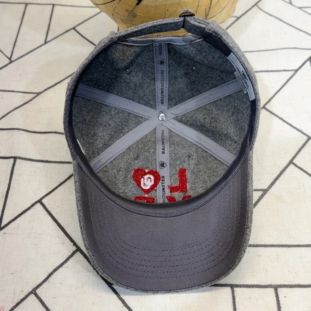 Top of the World Hat Womens OS Grey Oklahoma Sooners OU Love‎ Wool Blend Cap